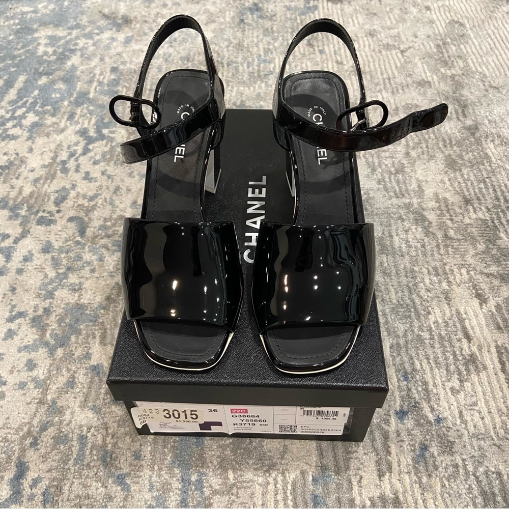 Chanel Patent Calfskin Sandal - size 36